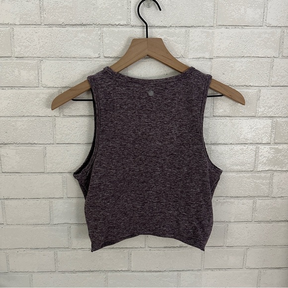 YOGALICIOUS LUX Heathered Maroon Twisted Front Bra Crop Top - Picture 4 of 7